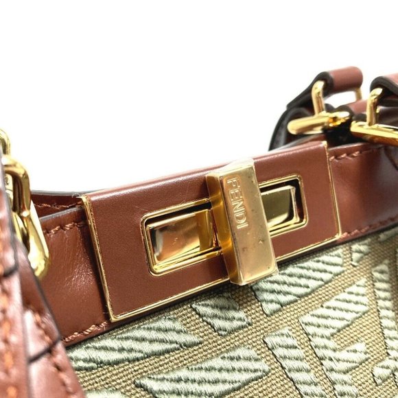 FENDI FF total pattern Peekaboo X Tote 2WAY Shoulder Bag Tote Bag - Picture 11 of 12